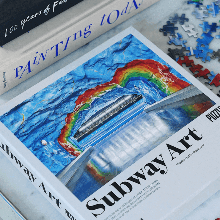 puzzle subway art - rainbow