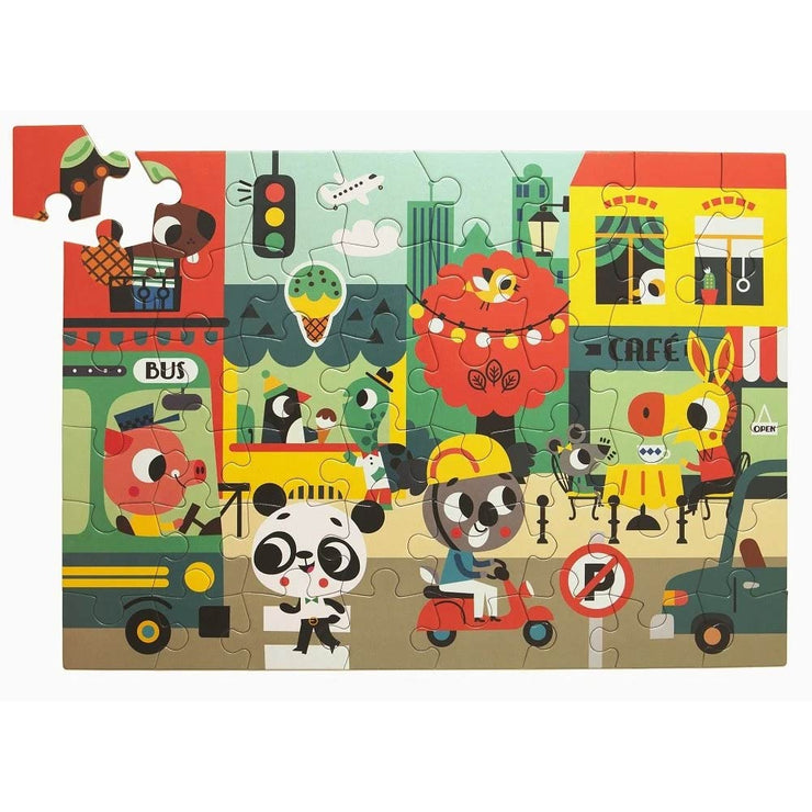 Puzzle 48 pcs Dans la Ville - Petit Monkey