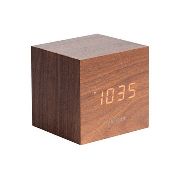 Réveil mini cube - Bois foncé