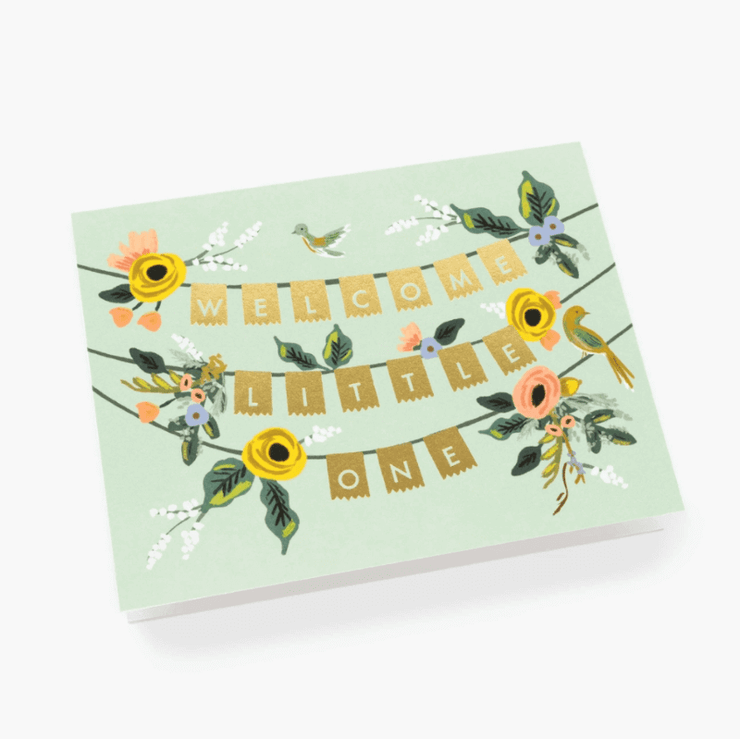 Rifle Paper Co - adorable carte de naissance - guirlande Welcome little one