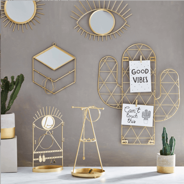 SASS&BELLE - Miroir œil - métal doré - décoration d'intérieur originale