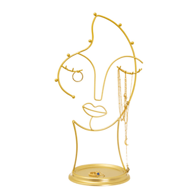 SASS & BELLE - Présentoir à bijoux Maya - visage femme or - décoration