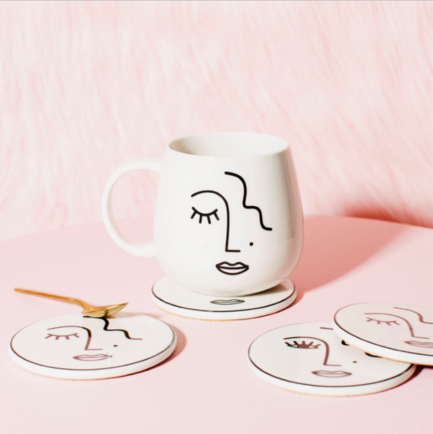 SASS & BELLE - mug visage abstrait - 100% Céramique