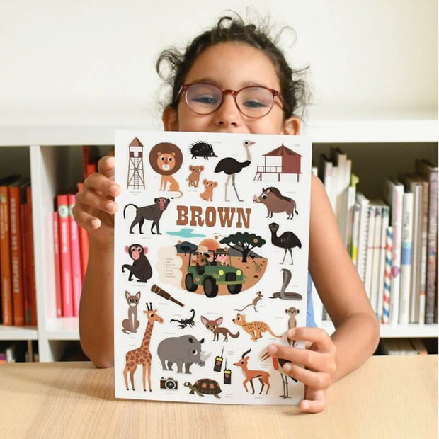 Mini poster & autocollants Savane - Poppik