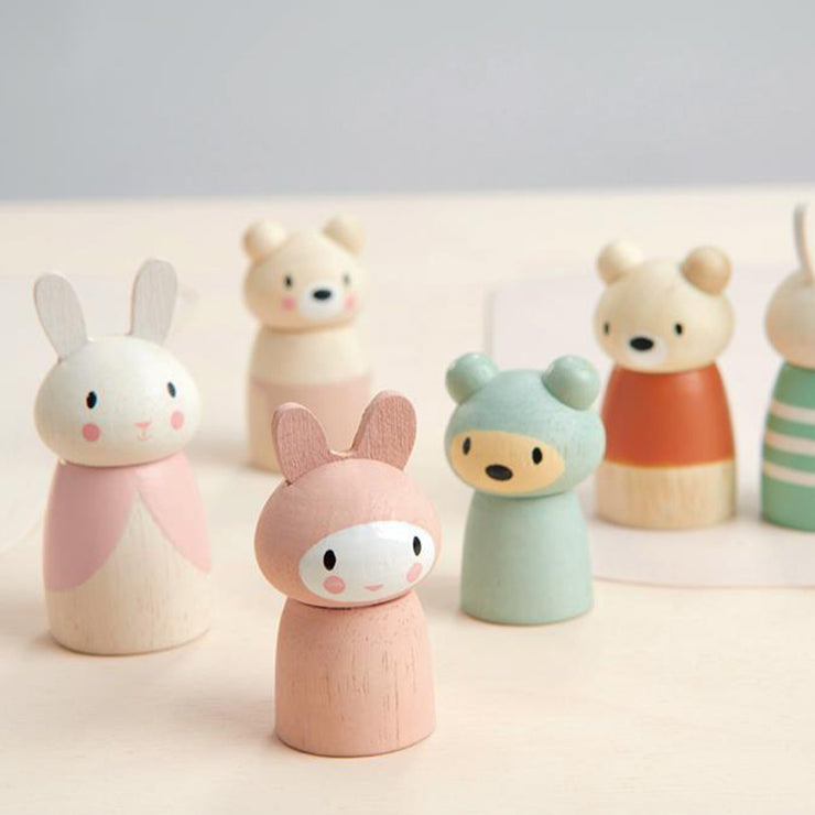 Figurines en Bois Famille Lapin - Tender Leaf