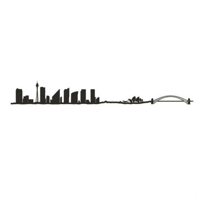 THE LINE - city skyline - Silhouette de ville Sydney - Noir - décoration murale originale 