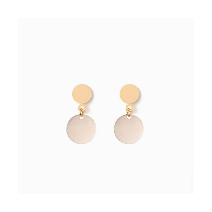 Titlee - superbes boucles d'oreilles en laiton doré à l'or fin - pearl - made in France