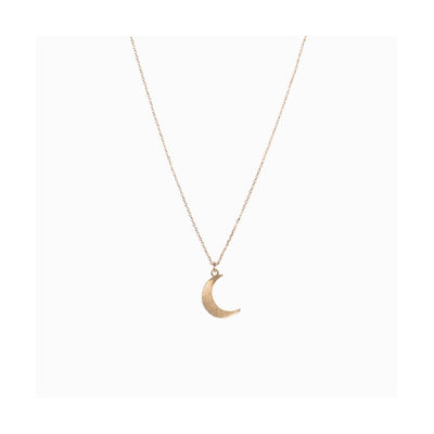 TITLEE - Collier en laiton doré à l'or fin - Gina - croissant de lune 