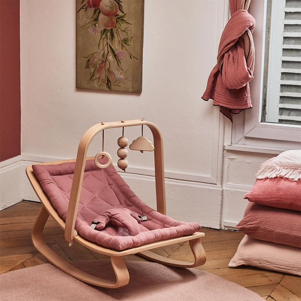 Transat bébé LEVO Hêtre / Coussin Bois de Rose