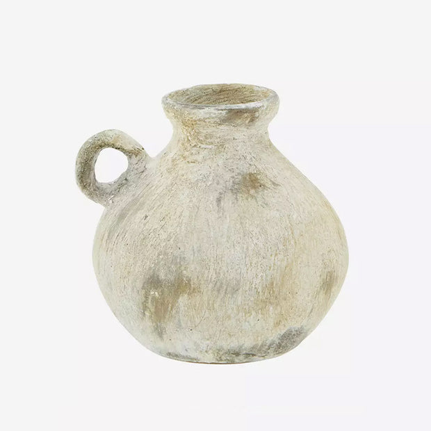 Madam Stoltz - Petit Vase en Terre Cuite Blanc Cassé