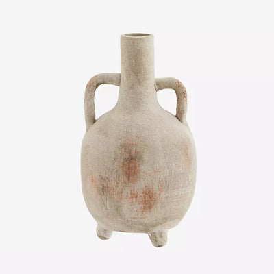 Madam Stoltz - Vase en Terre Cuite Blanc Sable