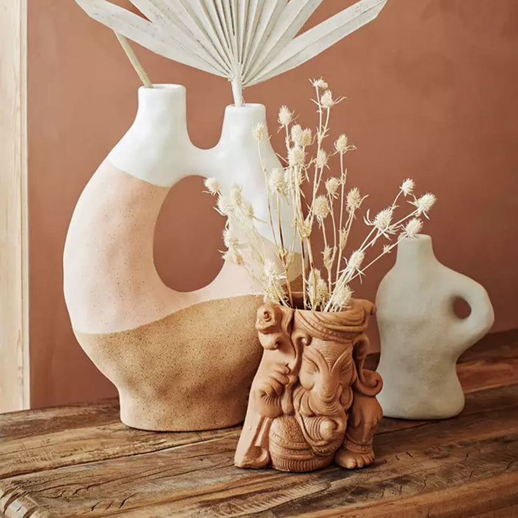 Madam Stoltz - Vase en Grès Beige