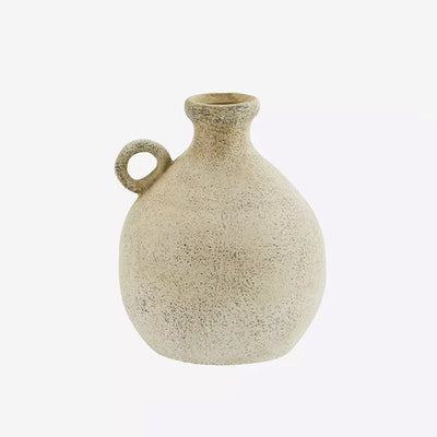 Madam Stoltz - Vase en Terre Cuite Beige Lavé