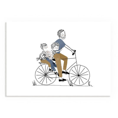 Affiche A4 Balade Vélo Papa et ses Garçons - My Lovely Thing