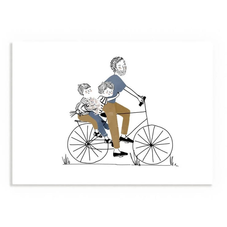 Affiche A4 Balade Vélo Papa et ses Garçons - My Lovely Thing