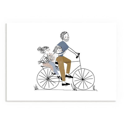 Affiche A4 Balade Vélo Papa et ses Filles - My Lovely Thing