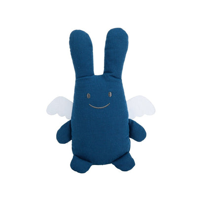 Ange Lapin Doudou avec Hochet - Bleu