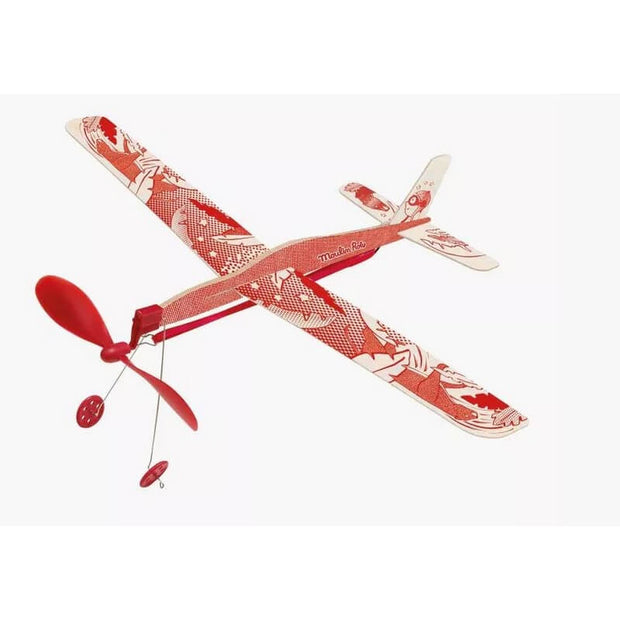 Avion Rouge à élastique - Moulin Roty