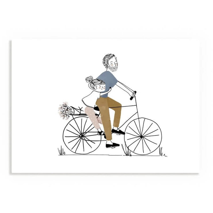 Affiche A4 Balade Vélo Papa et Fille - My Lovely Thing
