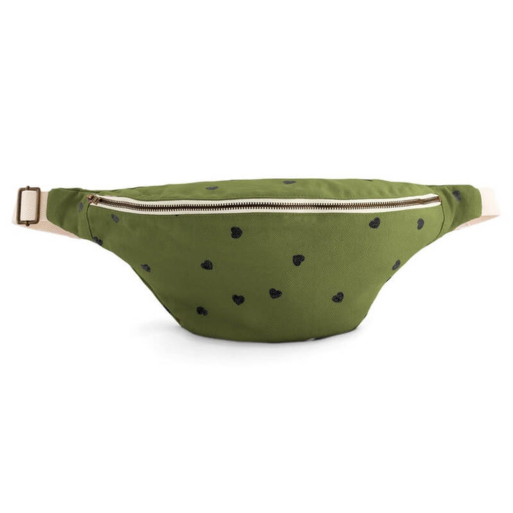 Sac Banane Motif Coeur Kaki - Rose In April