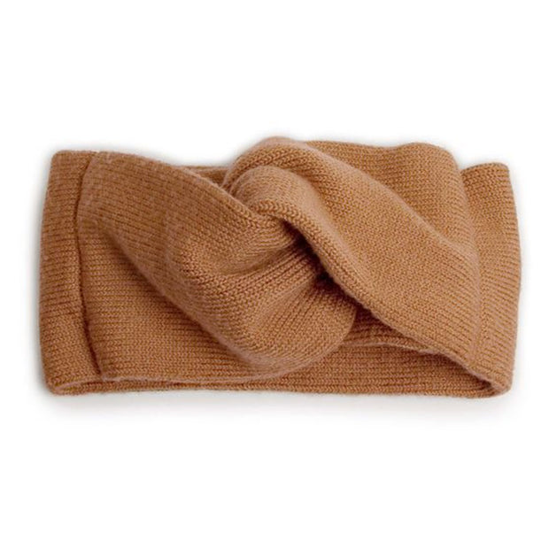 Bandeau en laine Laure - Caramel au beurre salé