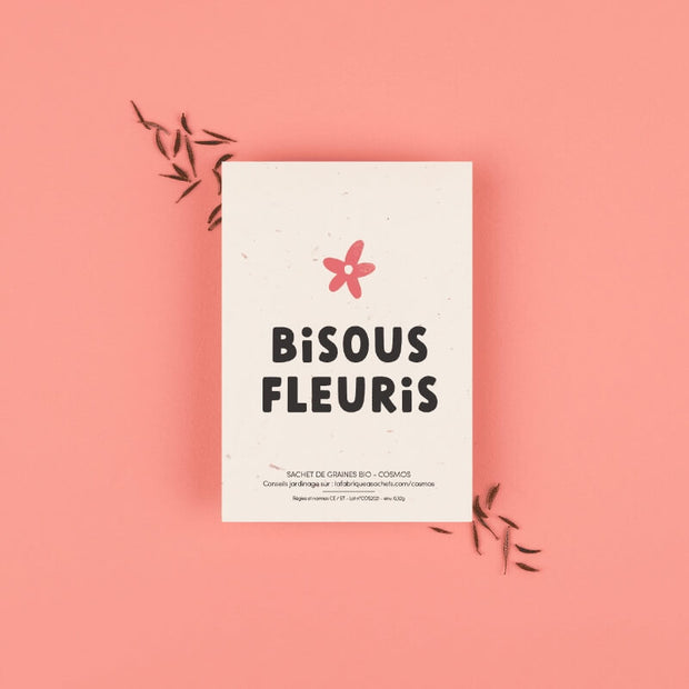 " Bisous Fleuris " Sachet de graines de Cosmos - La Fabrique à Sachet