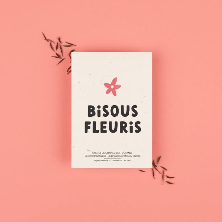 " Bisous Fleuris " Sachet de graines de Cosmos - La Fabrique à Sachet