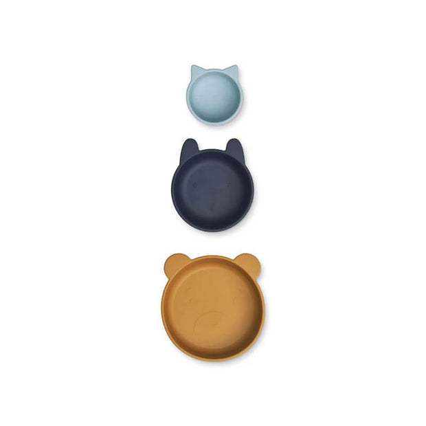 Set de 3 bols en Silicone Blue Multi - Liewood