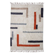 Bloomingville - ravissant tapis en coton à franges - Jue - naturel et touche de couleur