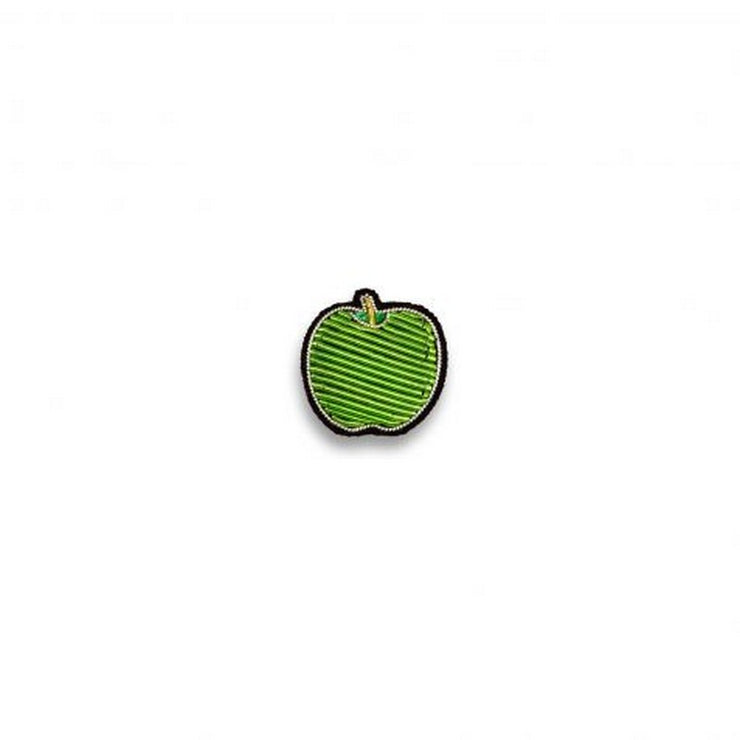MACON & LESQUOY - Petite Broche brodée à la main - pomme verte