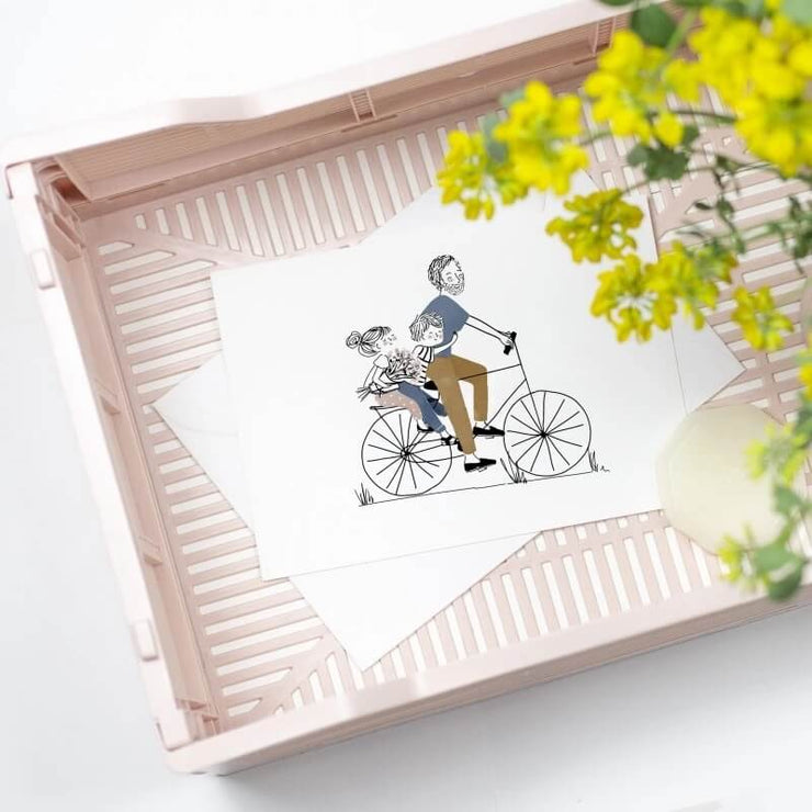 Carte Balade à Vélo Papa Fille et Garçon - My Lovely Thing