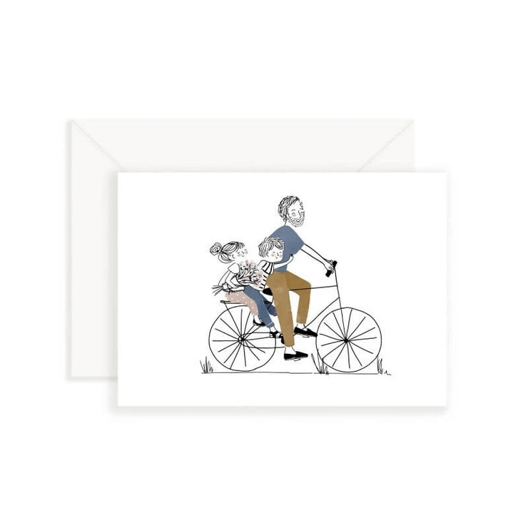 Carte Balade à Vélo Papa Fille et Garçon - My Lovely Thing