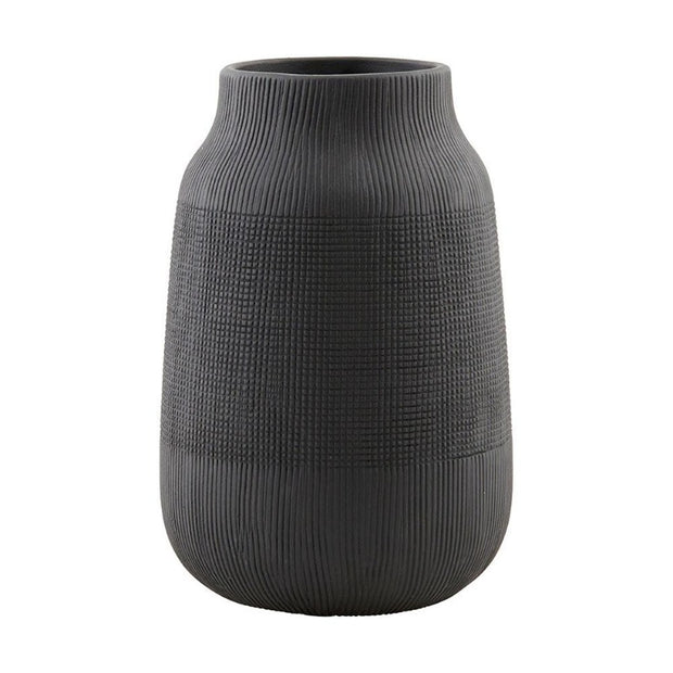 Vase en argile Groove - Noir