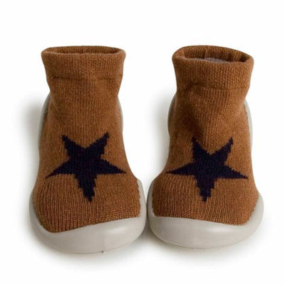 Chaussons cachemire et laine - Chocolat chaud