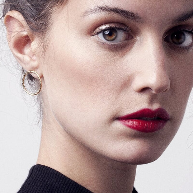 CHIC ALORS - Créoles Babette small en laiton doré à l'or fin