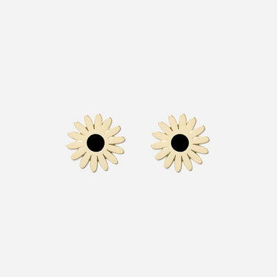 Boucles d'oreilles Daisy- Noir