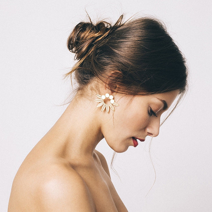 Boucles d'oreilles Whoopy Emaillé - Ivoire