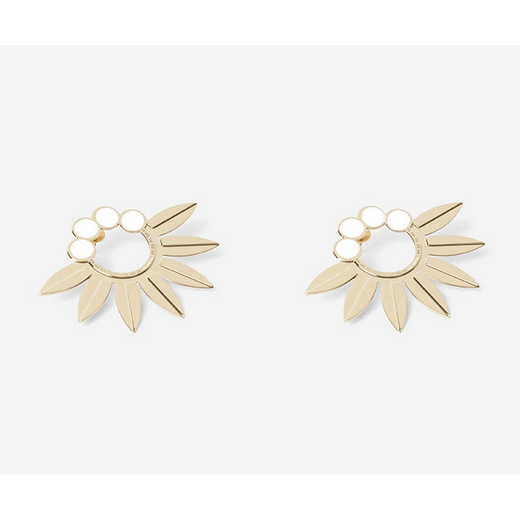 Boucles d'oreilles Whoopy Emaillé - Ivoire