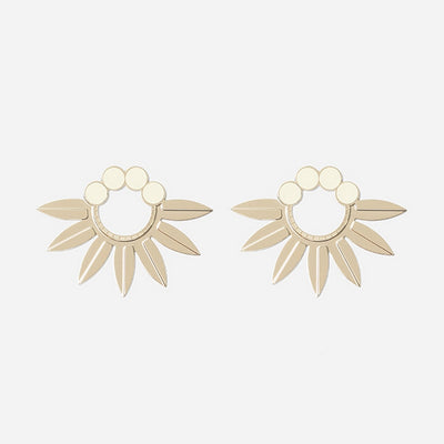 Boucles d'oreilles Whoopy Emaillé - Ivoire