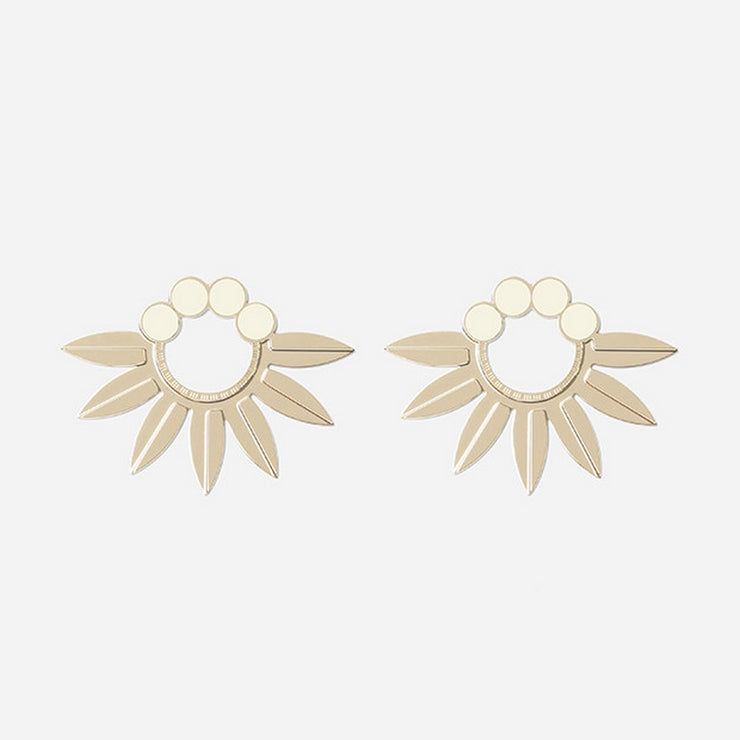 Boucles d'oreilles Whoopy Emaillé - Ivoire