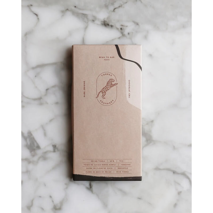 Tablette de Chocolat Pécan Tonka - Carrés Sauvages