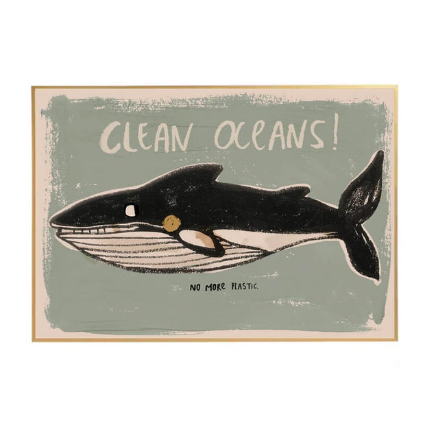 Affiche Baleine " Clean Oceans " - Studioloco