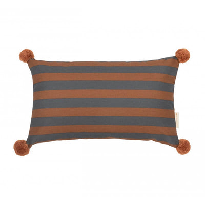 Coussin Majestic Rectangulaire Blue Brown Stripes - Nobodinoz