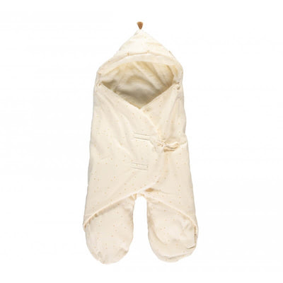 Couverture Nomade Kiss Me Naturel Pois Moutarde - Nobodinoz