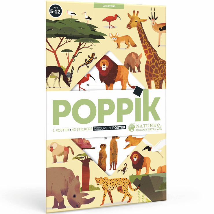 Poster à sticker savane - Poppik
