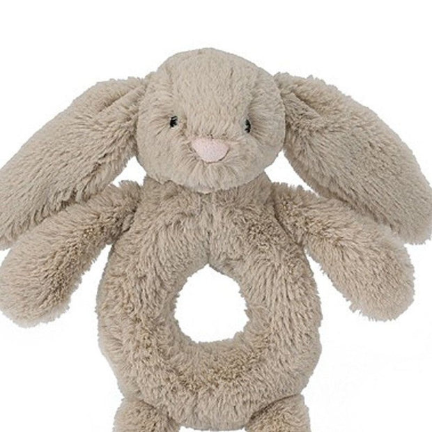 Hochet doux Jellycat - Lapin beige