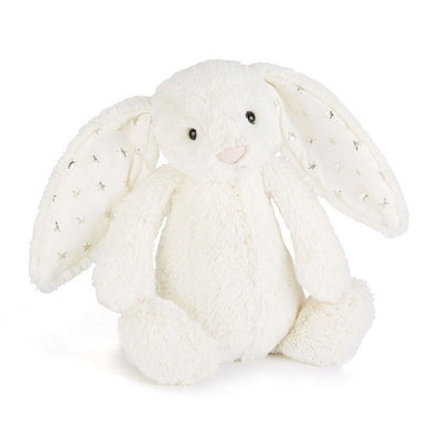 Jellycat - Petit doudou lapin blanc à étoiles