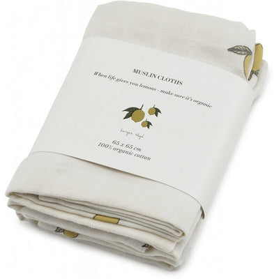 KONGES SLOJD - Set de langes en coton bio motifs citron