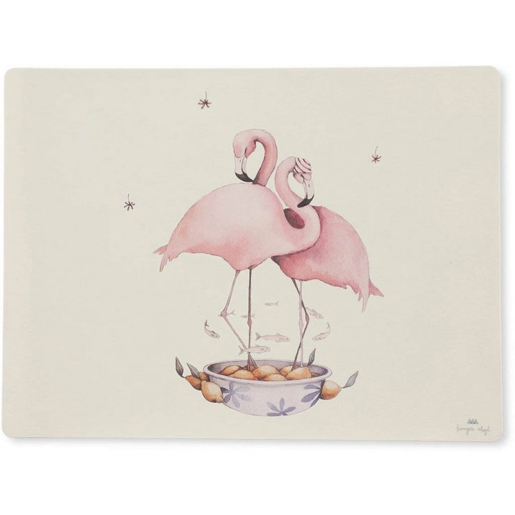Set de table en silicone pour enfant motif flamant rose - Konges Slojd