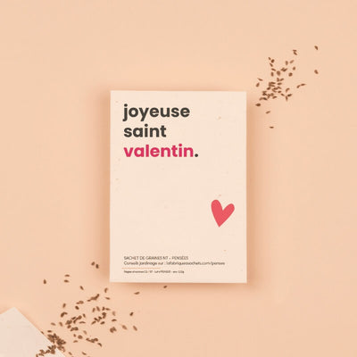 " Joyeux Saint-Valentin " Sachet de graines de Pensées - La Fabrique à Sachets